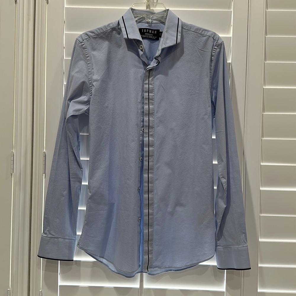 TOPMAN Men Muscle Fit Button Up Shirt